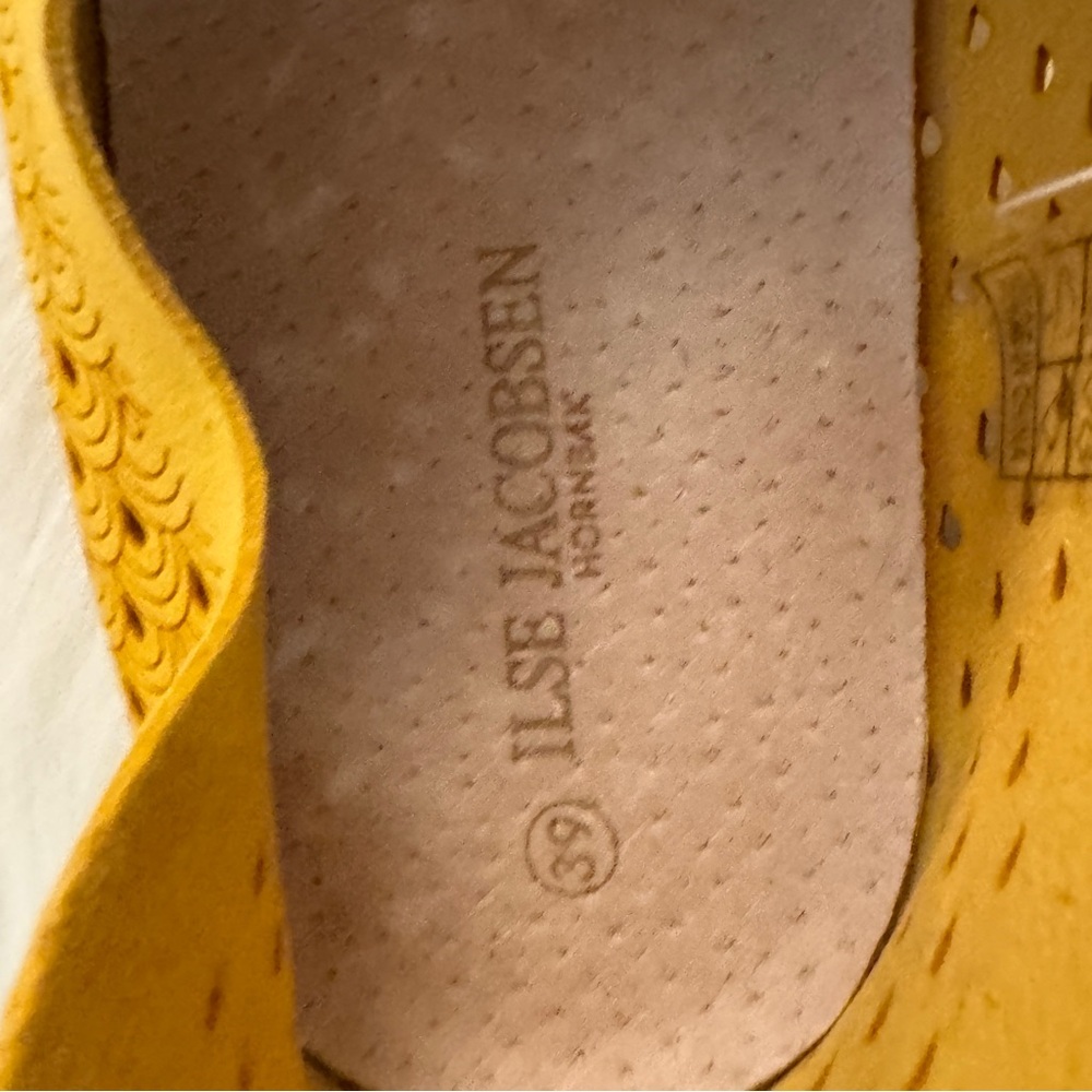 Women Ilsa Jacobsen Perforated Tulip Slip On Sz 8 Marigold View 5